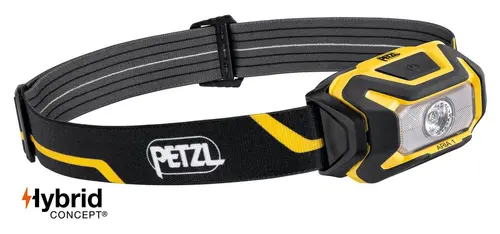 Челник PETZL ARIA 1 2026, 350 Лумена, Черно/Жълто