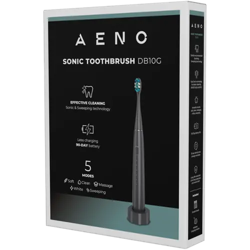 Wireless Tooth Brush, Grey, 3 Brush Heads, 1400mAh, Function: Soft, Clean, Massage, White, Sweep - image 7