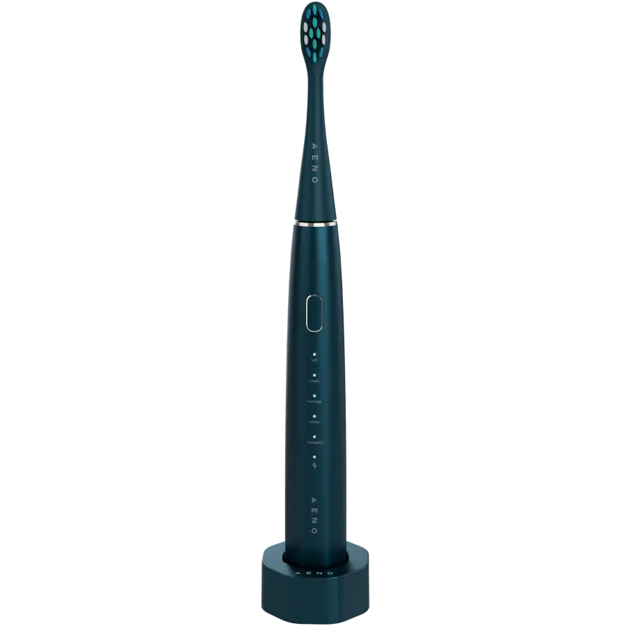 Wireless Tooth Brush, Navy Blue, 3 Brush Heads, 1400mAh, Function: Soft, Clean, Massage, White, Sweep - image 1