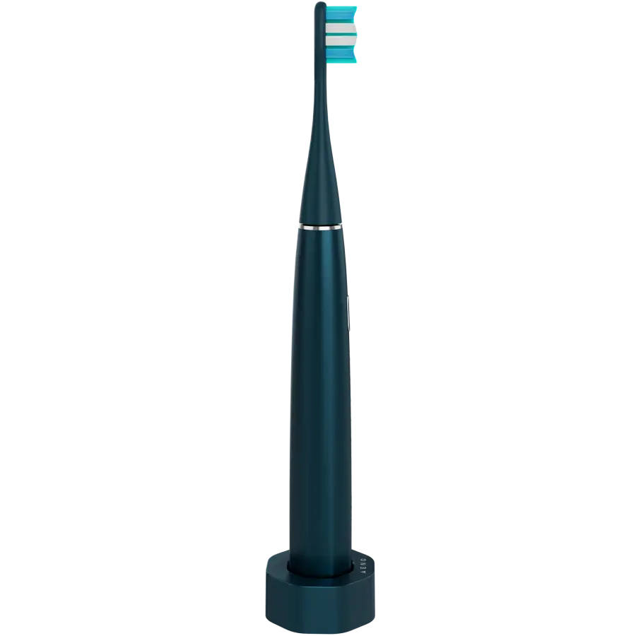 Wireless Tooth Brush, Navy Blue, 3 Brush Heads, 1400mAh, Function: Soft, Clean, Massage, White, Sweep - image 3