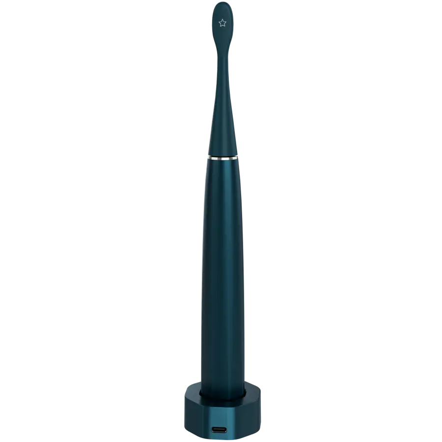 Wireless Tooth Brush, Navy Blue, 3 Brush Heads, 1400mAh, Function: Soft, Clean, Massage, White, Sweep - image 4