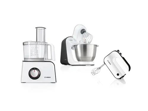 Миксер, Bosch MFQ4020, Hand mixer, Styline, 450 W, with innovative FineCreamer stirrers, blender attachment, 5 speed settings, additional pulse/turbo setting, White -black - image 10