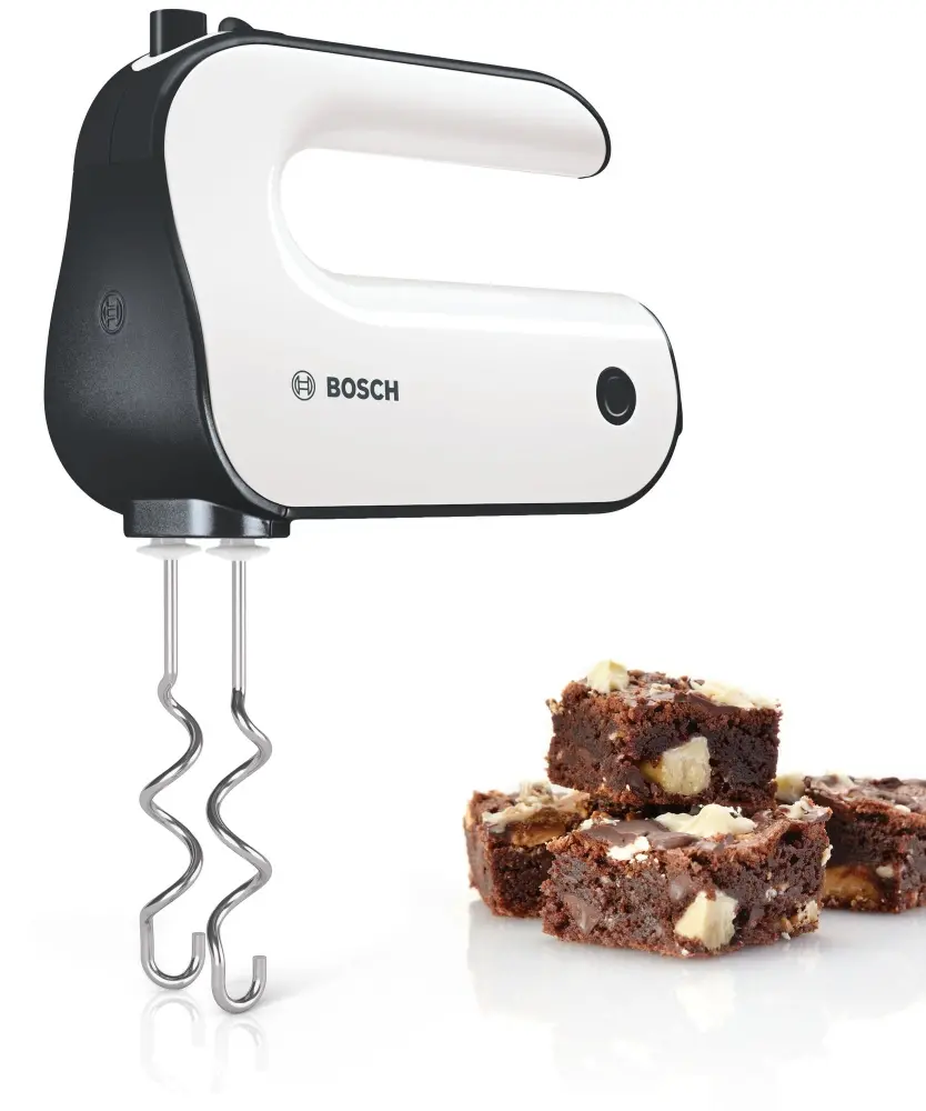 Миксер, Bosch MFQ4020, Hand mixer, Styline, 450 W, with innovative FineCreamer stirrers, blender attachment, 5 speed settings, additional pulse/turbo setting, White -black - image 9