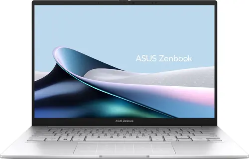 Лаптоп, Asus Zenbook UX3405CA-ST1109NA, Intel Ultra 9 285H 2.9 GHz (24MB Cache, up to 5.4 GHz, 16 cores, 16 Threads), 14.0 OLED WQXGA+(WQ+) 2880X1800 16:10 Bend+500nits Glare , 120 Hz, LPDDR5X 32GB ( on board ),1TB  SSD G4, No OS , Foggy Silver, no adapter