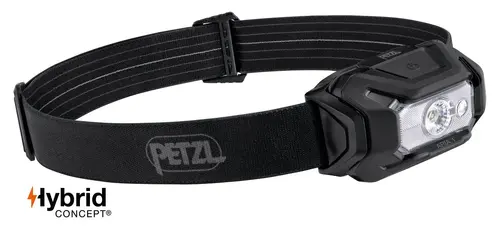 Челник PETZL ARIA 1 RGB 2026, 350 Лумена, Черен