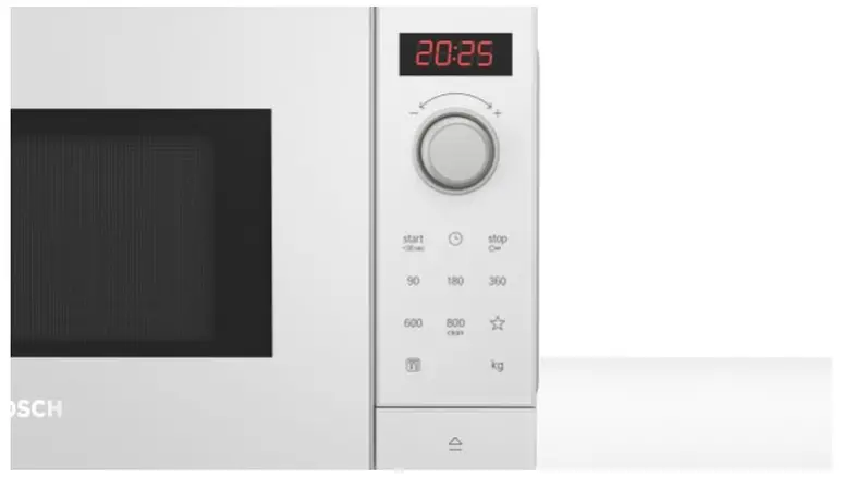 Микровълнова печка, Bosch FFL023MW0, SER2, Freestanding microwave, 800 W, 20 l, Number of power levels 5, 27 cm glass rotating plate, AutoPilot 7, White - image 3