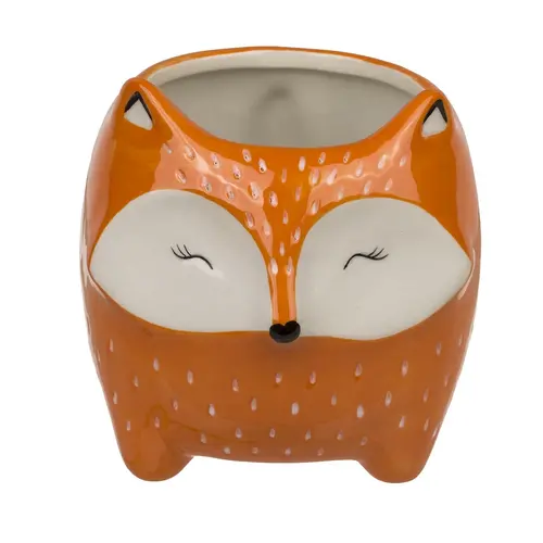 Декоративна керамична саксия, лисица Декоративна керамична саксия, лисица