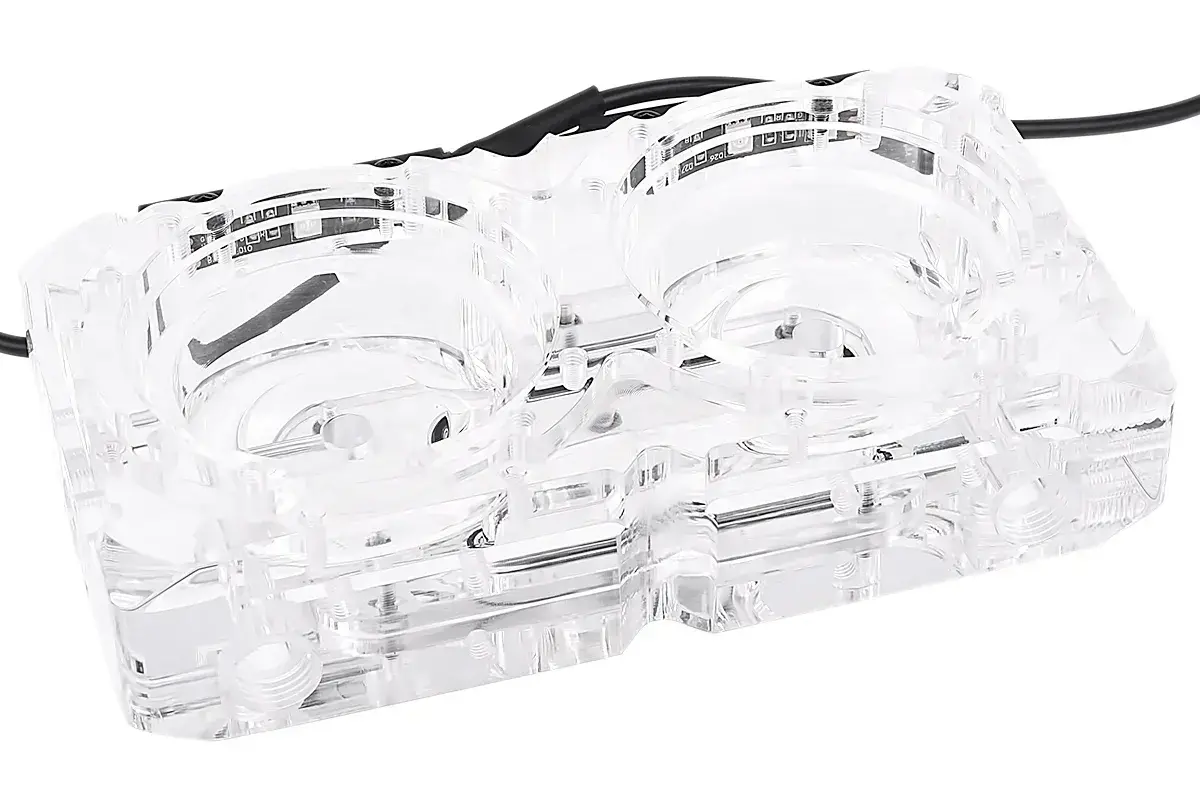 Адаптер приставка с вътрешна и външна резба Alphacool Eisdecke D5 Dual Acrylic Attachment 3x 1/4"