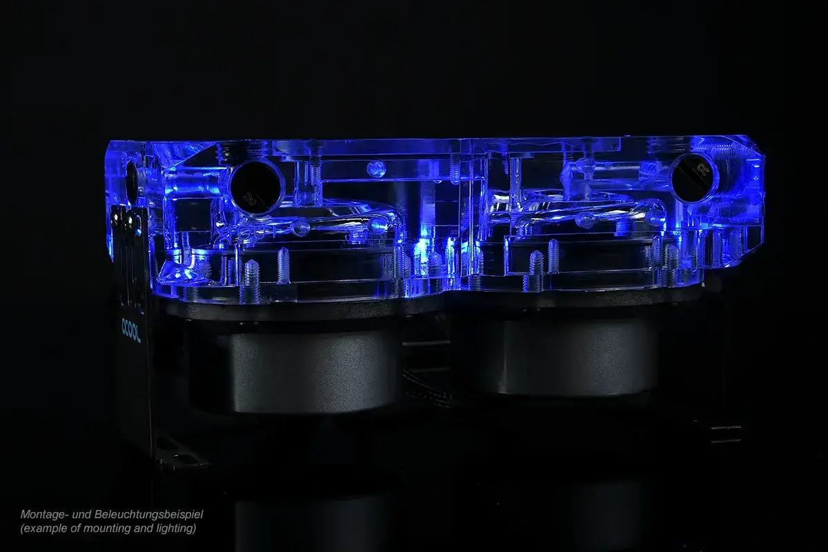 Адаптер приставка с вътрешна и външна резба Alphacool Eisdecke D5 Dual Acrylic Attachment 3x 1/4" - image 4
