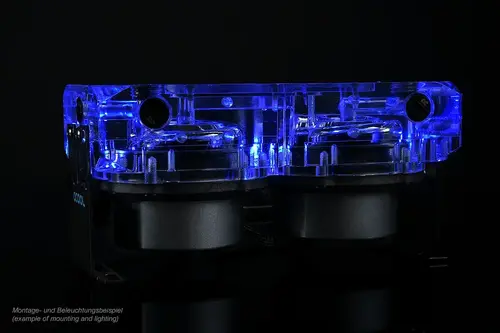 Adaptor cu filet interior și exterior Alphacool Eisdecke D5 Dual Acrylic Attachment 3x 1/4" - 5