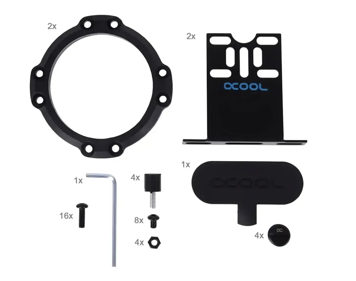 Adaptor cu filet interior și exterior Alphacool Eisdecke D5 Dual Acrylic Attachment 3x 1/4" - image 5