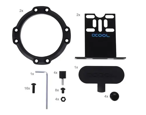 Adaptor cu filet interior și exterior Alphacool Eisdecke D5 Dual Acrylic Attachment 3x 1/4" - 6