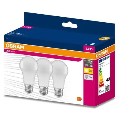 ПАКЕТ ОТ 3 БРОЯ LED ЛАМПИ VALUE CLA100 13W/830 E27 LEDVANCE - image 2