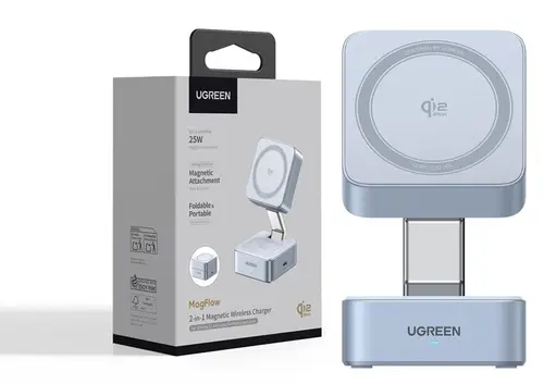 БЕЗЖИЧНО ЗАРЯДНО 2in1 MagFlow 25W Qi2 W752 UGREEN