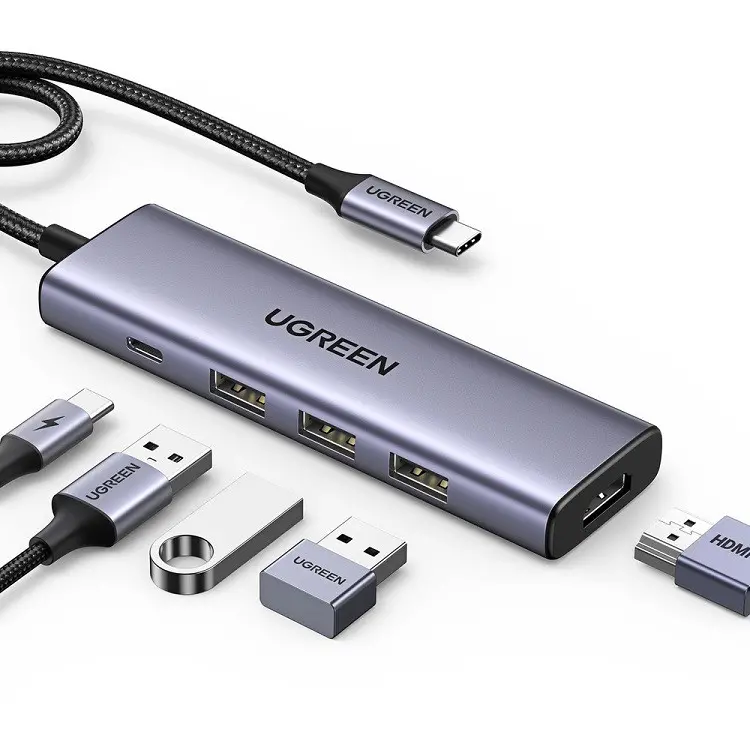 МУЛТИФУНКЦИОНАЛЕН АДАПТЕР 5in1 HDMI/USB A/C PD CM511 UGREEN - image 2
