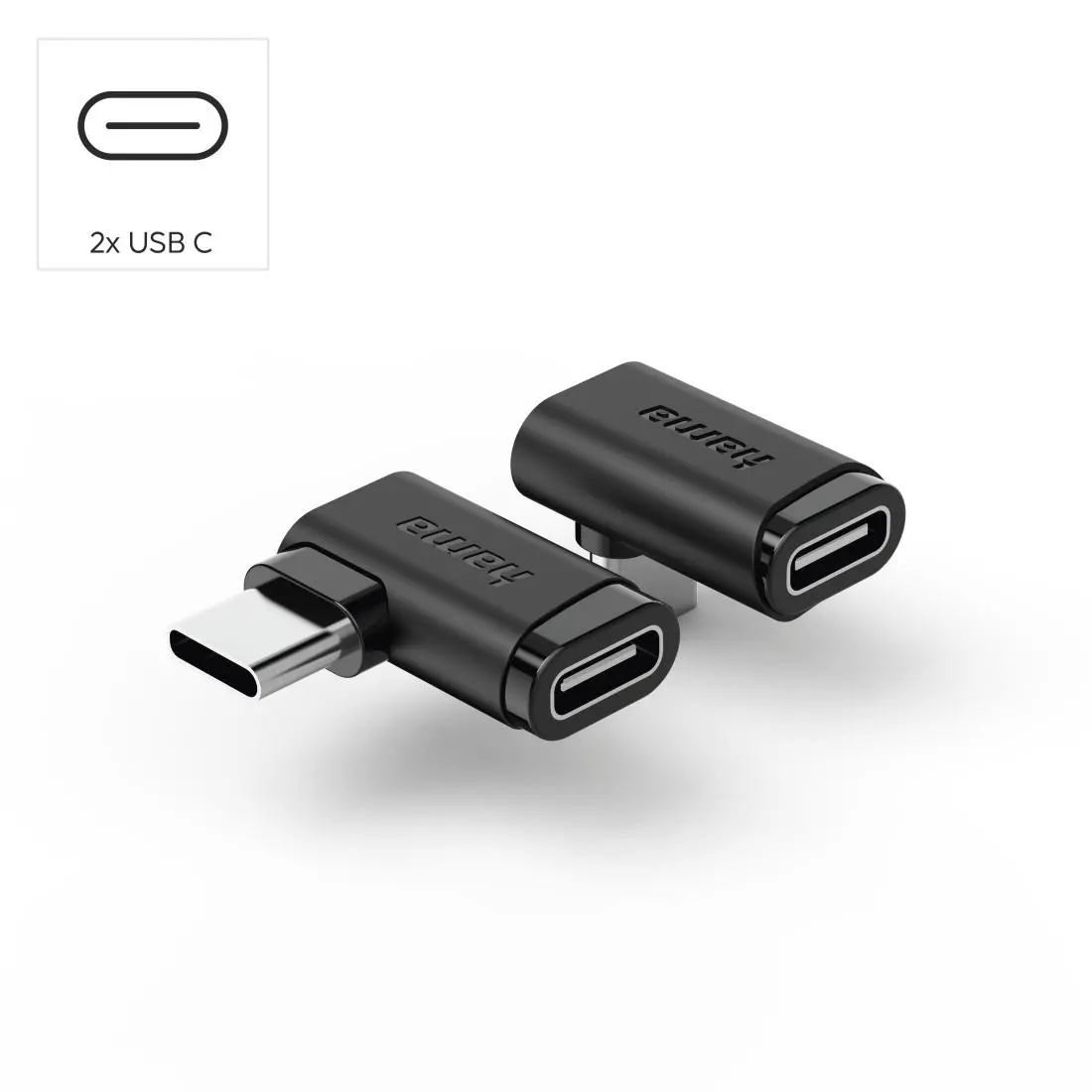 HAMA Адаптер 90°C USB-C, USB 3.2 Gen2, 10 Gbit/s, 5 A, 240 W, комплект от 2 - image 6