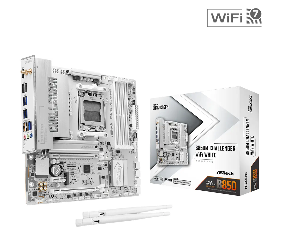 Дънна платка ASRock B850M CHALLENGER WIFI WHITE socket AM5 - image 4