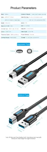 Vention Кабел USB 3.0 AM / BM - 0.5M Black - COOBD - image 10