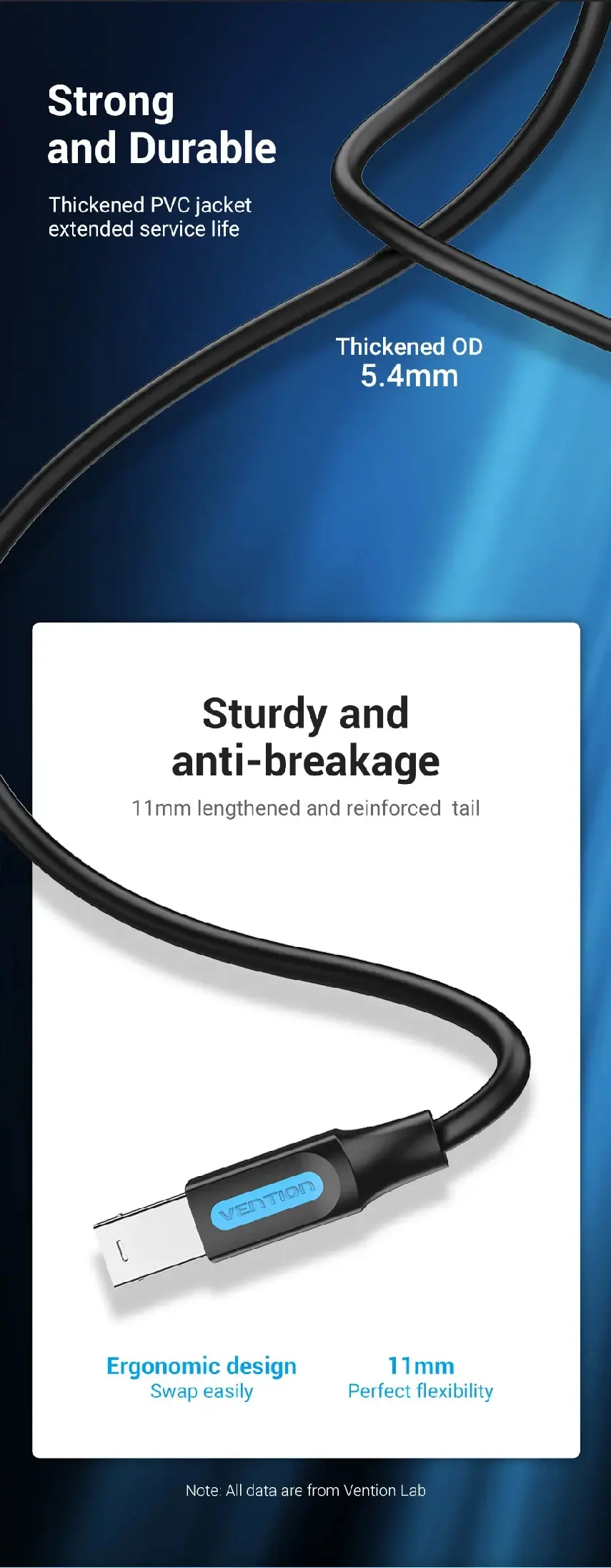 Vention Кабел USB 3.0 AM / BM - 0.5M Black - COOBD - image 9
