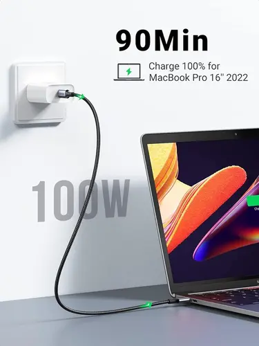 ПЛЕТЕН USB-C/USB-C КАБЕЛ 5А 100W ДЪЛЖИНА 1М US316 UGREEN - image 1