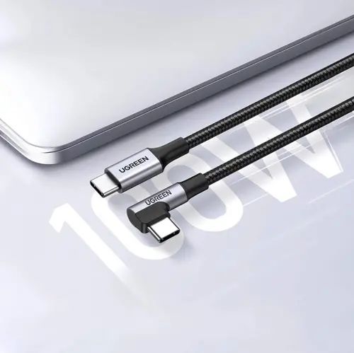 ПЛЕTЕН USB-C/USB-C КАБЕЛ 5А 100W 90 ГРАДУСА ДЪЛЖИНА 2М US334 UGREEN - image 2