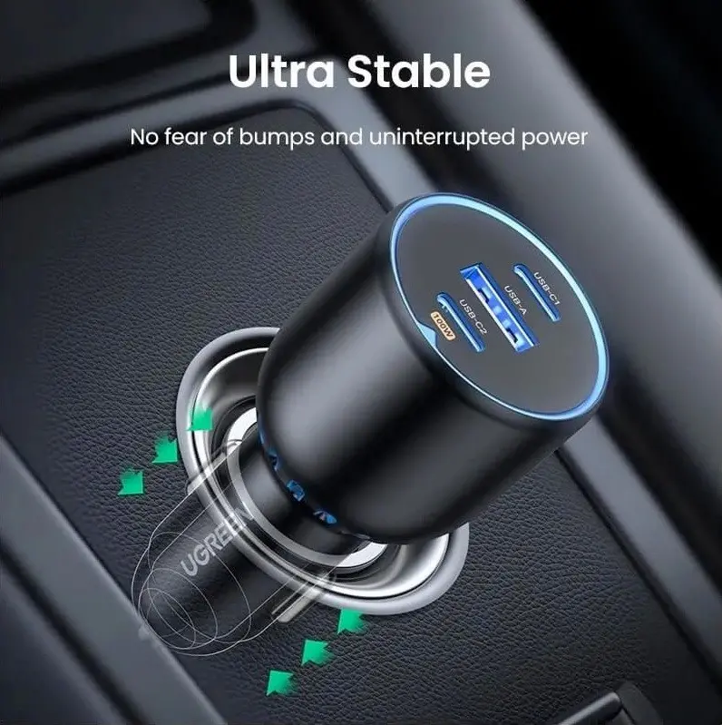 ЗАРЯДНО УСТРОЙСТВО ЗА КОЛА 2xUSB-C+1xUSB A 130W EC705 UGREEN - image 3