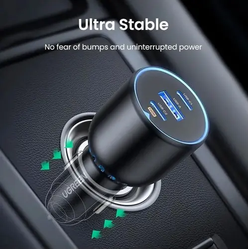 ЗАРЯДНО УСТРОЙСТВО ЗА КОЛА 2xUSB-C+1xUSB A 130W EC705 UGREEN - image 3