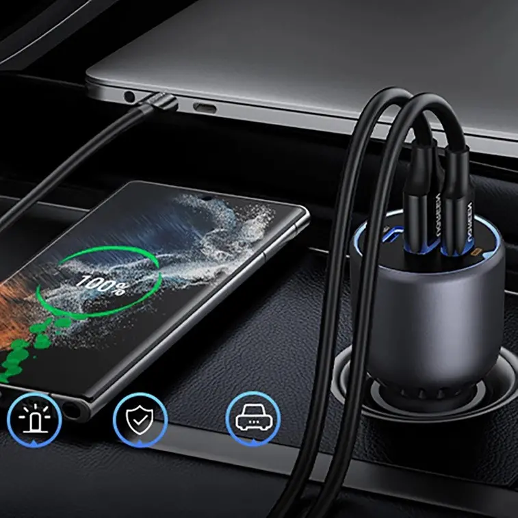 ЗАРЯДНО УСТРОЙСТВО ЗА КОЛА 2xUSB-C+1xUSB A 130W EC705 UGREEN - image 5