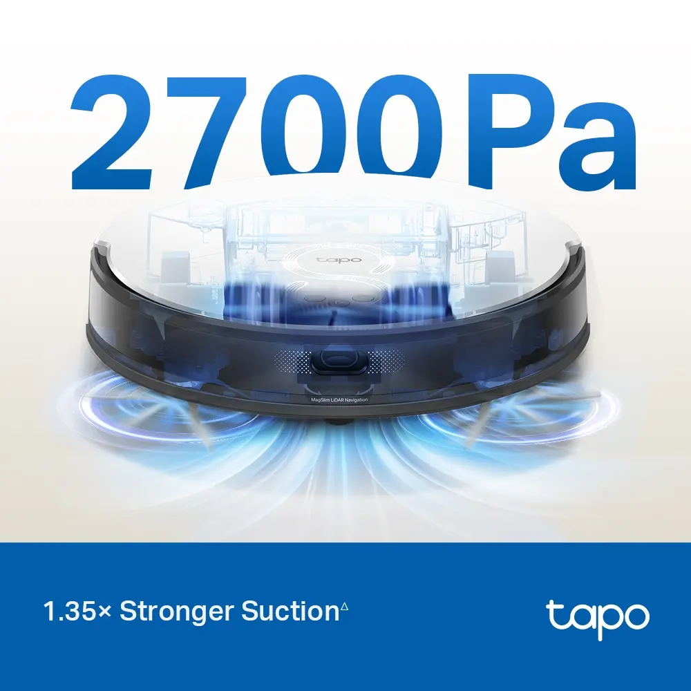 Прахосмукачка робот TP-Link Tapo RV20 Mop, MagSlim LiDAR, 2700pa, 3 часа, 7.8 cm - image 4