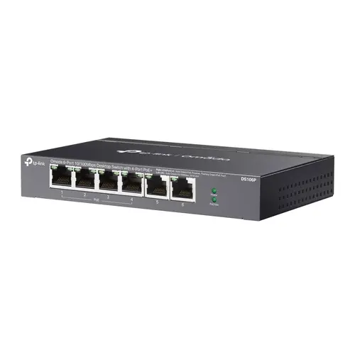 Комутатор TP-Link Omada DS106P 6-портов 10/100Mbps с 4-портов PoE+ - image 2