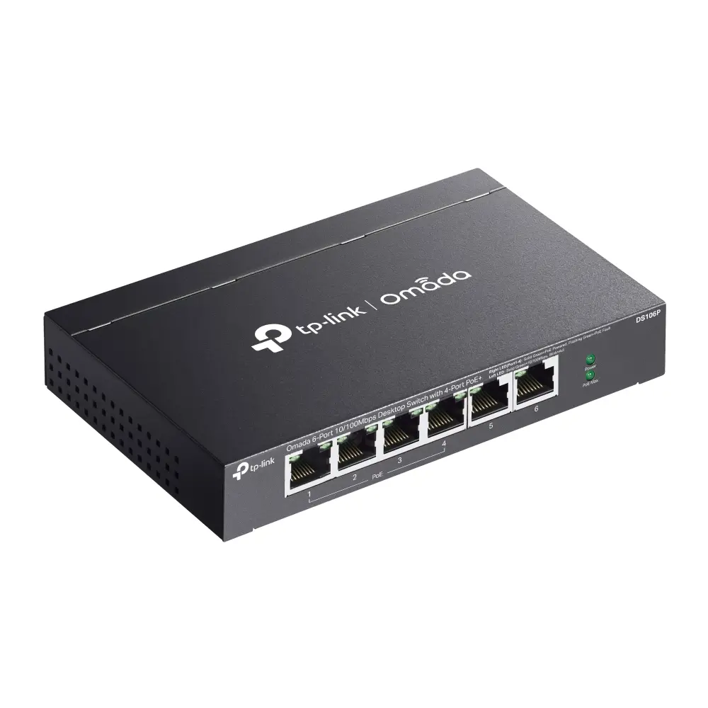 Комутатор TP-Link Omada DS106P 6-портов 10/100Mbps с 4-портов PoE+ - image 3
