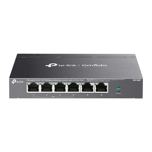 Комутатор TP-Link Omada DS106P  6-портов 10/100Mbps с 4-портов PoE+