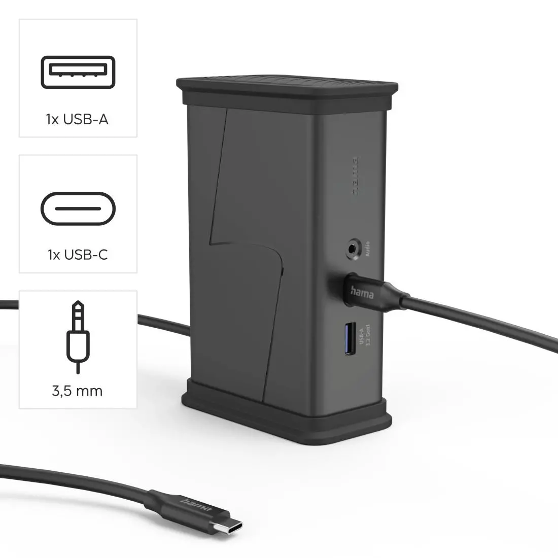 HAMA Докинг станция USB-C "Connect2Office Black", 9 порта, 2x HDMI™, USB-A, USB-C, LAN - image 9