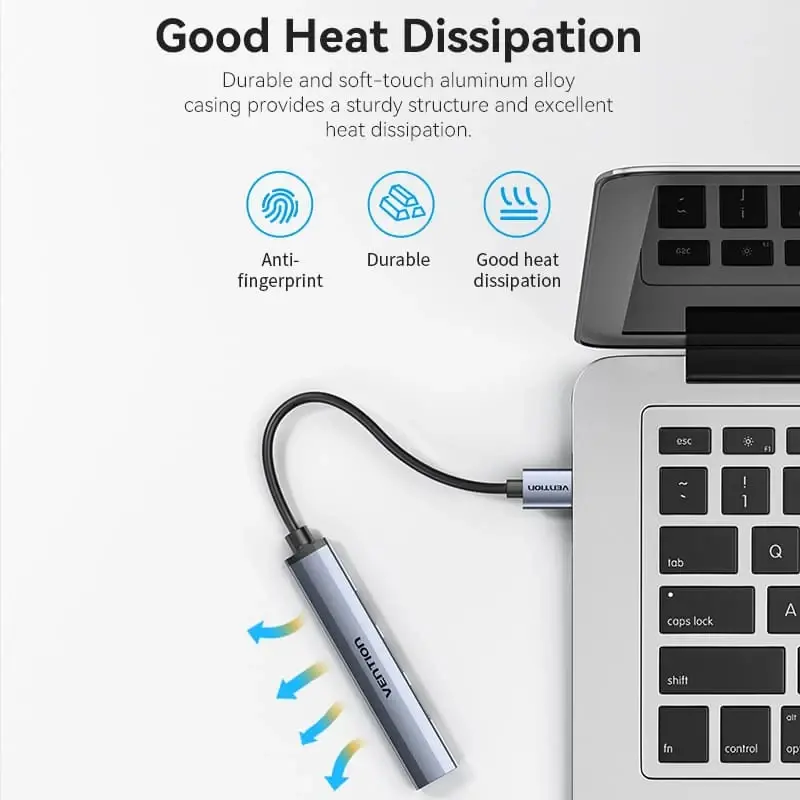 Vention хъб USB3.0 HUB 4 port Aluminium - CKOHB - image 1
