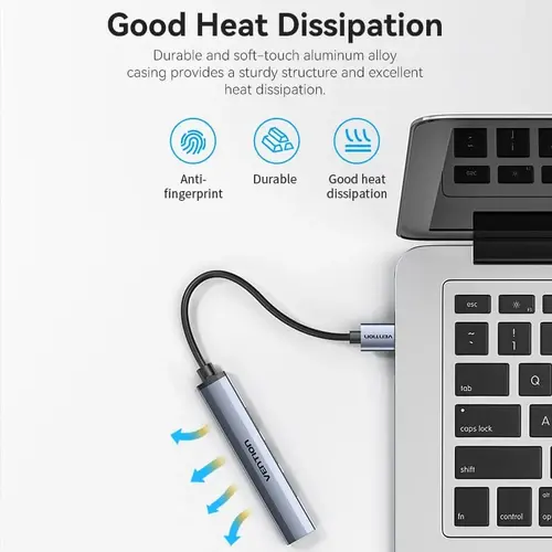 Vention хъб USB3.0 HUB 4 port Aluminium - CKOHB - image 1