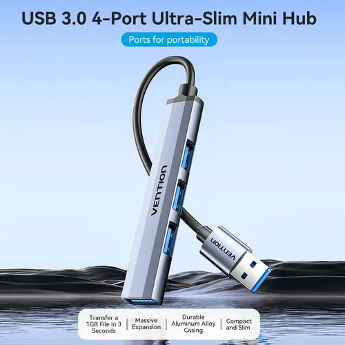 Vention хъб USB3.0 HUB 4 port Aluminium - CKOHB - image 2