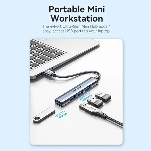 Vention хъб USB3.0 HUB 4 port Aluminium - CKOHB - image 3