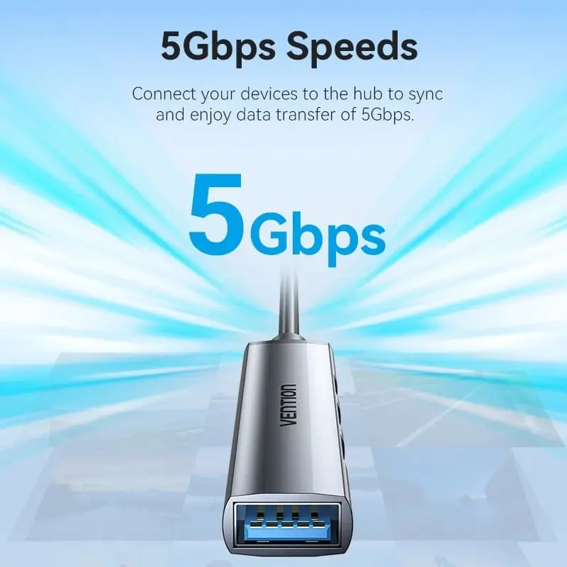 Vention хъб USB3.0 HUB 4 port Aluminium - CKOHB - image 5