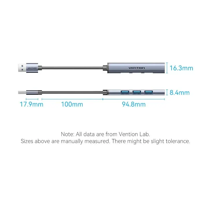 Vention хъб USB3.0 HUB 4 port Aluminium - CKOHB - image 8
