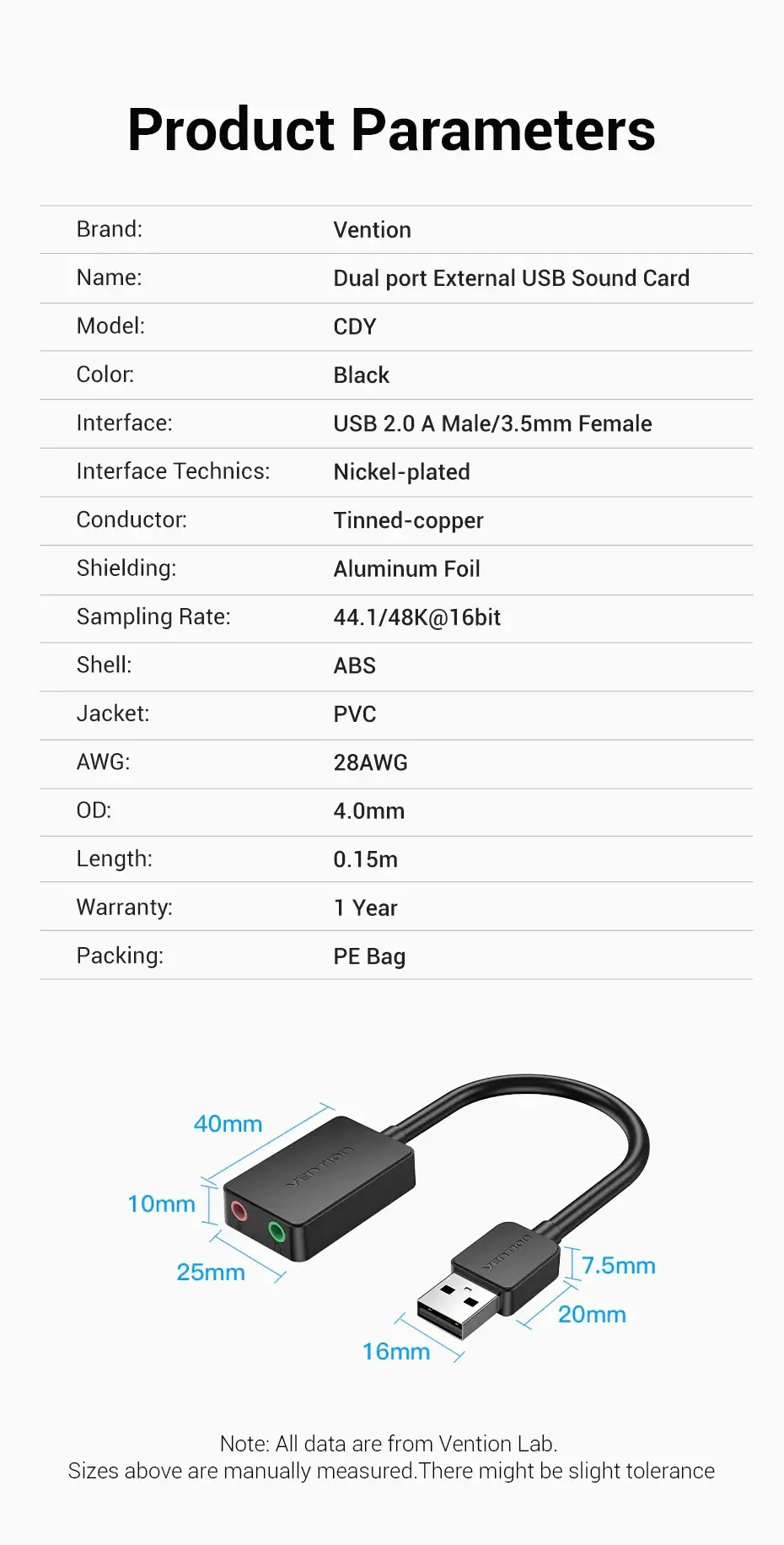 Vention външна звукова карта USB Sound card - CDYB0 - image 12