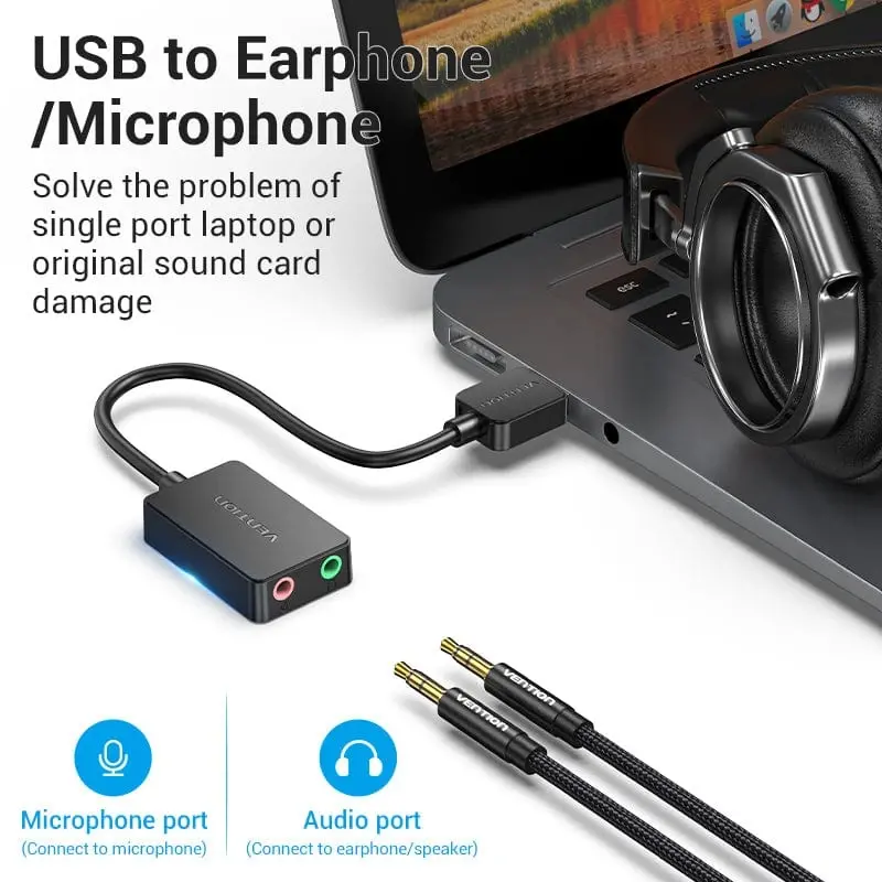 Vention Εξωτερική κάρτα ήχου USB Sound card - CDYB0 - image 2