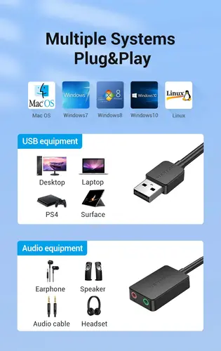 Vention Placă de sunet externă USB Sound card - CDYB0 - 8
