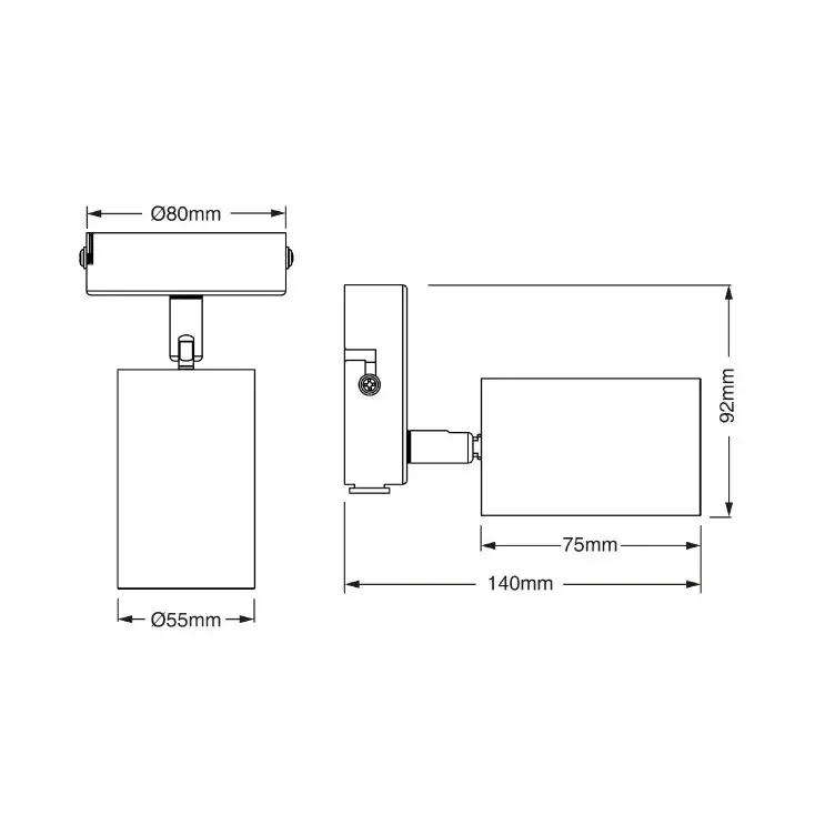LED ОСВЕТИТЕЛНО ТЯЛО SPOT ELEMENTAL BLACK 1XGU10 ROUND BLACK LEDVANCE - image 2