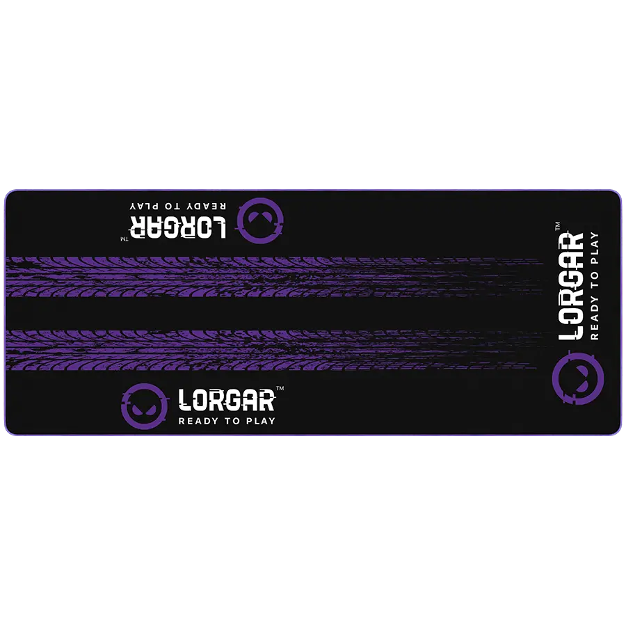 LORGAR RX1FM, Sim Racing Floor Mat Advanced, Stitched edge, 1,700X700X3 mm, Black/purple