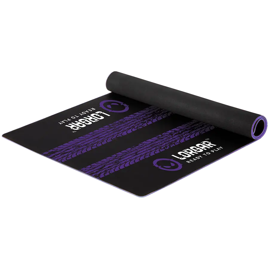 LORGAR RX1FM, Sim Racing Floor Mat Advanced, Stitched edge, 1,700X700X3 mm, Black/purple - image 2
