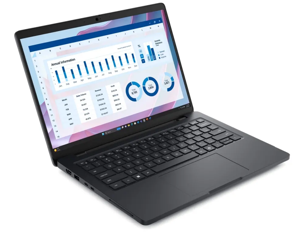 Лаптоп, Dell Pro Max 14 MC14255, AMD Ryzen AI 7 PRO 350 (24MB cache, 8 cores, up to 5.0GHz), 14" FHD+, LCD, 300 nits, 16GB: 1x16GB, LPDDR5x, 8000 MT/s, 512GB, SSD Gen4, AMD Radeon Integrated Graphics, FHD HDR RGB Cam, Wi-Fi 7, FPR, Backlit Kb, Win 11 Pro, 3Y - image 1