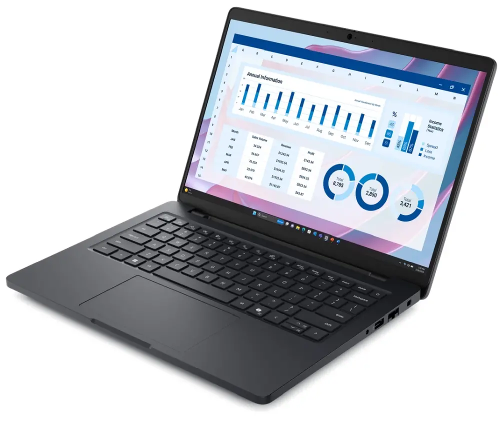 Лаптоп, Dell Pro Max 14 MC14255, AMD Ryzen AI 9 HX PRO 370 (36MB cache, 12 cores, up to 5.1 GHz), 14" QHD+ LCD with 300 nits, 32GB: 1x32GB, LPDDR5x, 8000 MT/s, 1TB TLC, AMD Radeon Integrated Graphics, FHD RGB IR Cam, Wi-Fi 7, FPR, Backlit Kb, Win 11 Pro, 3Y - image 2