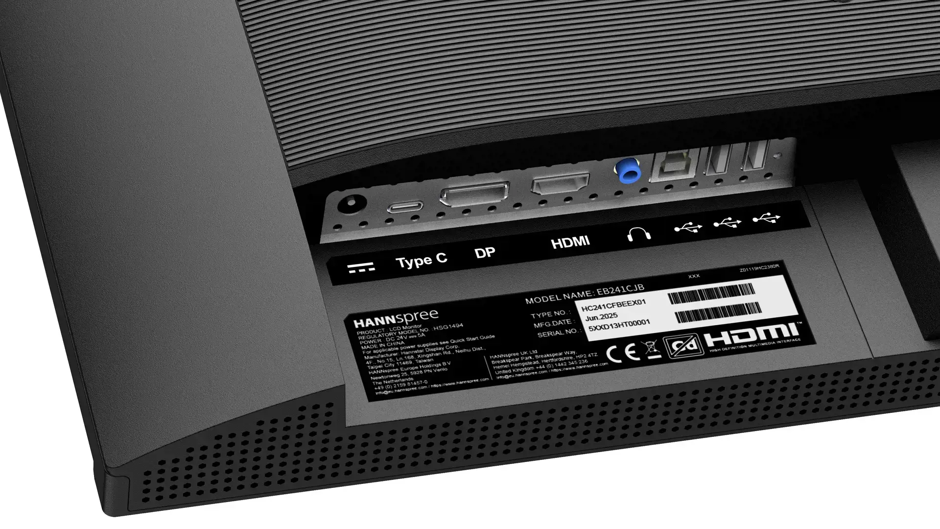 Монитор Hybrid Hannspree EB241CJB - 24"inch ecoVision TN, FHD(1920x1080), 75Hz, USB-C - image 8