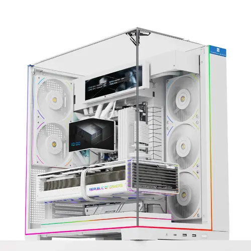 Thermalright Κουτί υπολογιστή ATX - TR-A70 Vision White - Οθόνη LCD 9.16 ιντσών, USB-C - 2