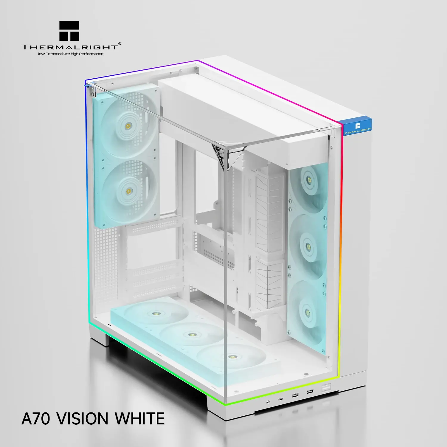 Thermalright Carcasă ATX - TR-A70 Vision White - Display LCD 9.16 inch, USB-C - image 2